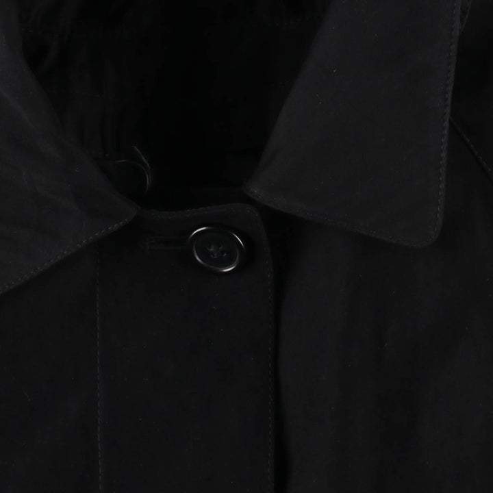 London Fog hooded stand-collar coat/balmacaan coat, women's size M (approx.) unclear black type Vintage Second Hand