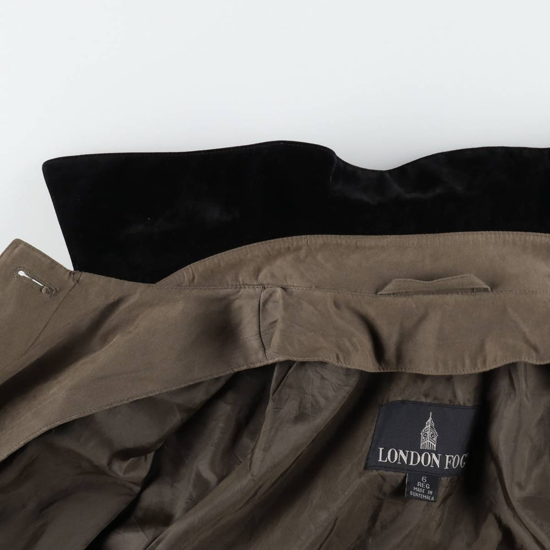 London Fog Balmacaan Coat (Women's Size M) polyester Khaki type brown Vintage Second Hand