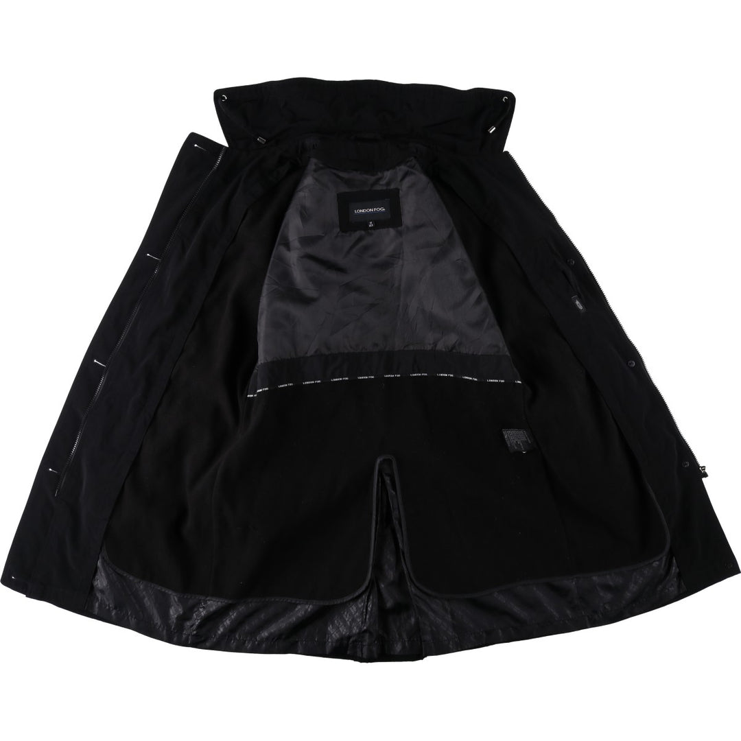 London Fog Full-Zip Single Trench Coat, Women's Size M (approx.) polyester black type Vintage Second Hand