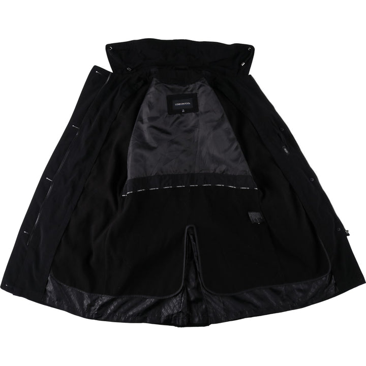 London Fog Full-Zip Single Trench Coat, Women's Size M (approx.) polyester black type Vintage Second Hand