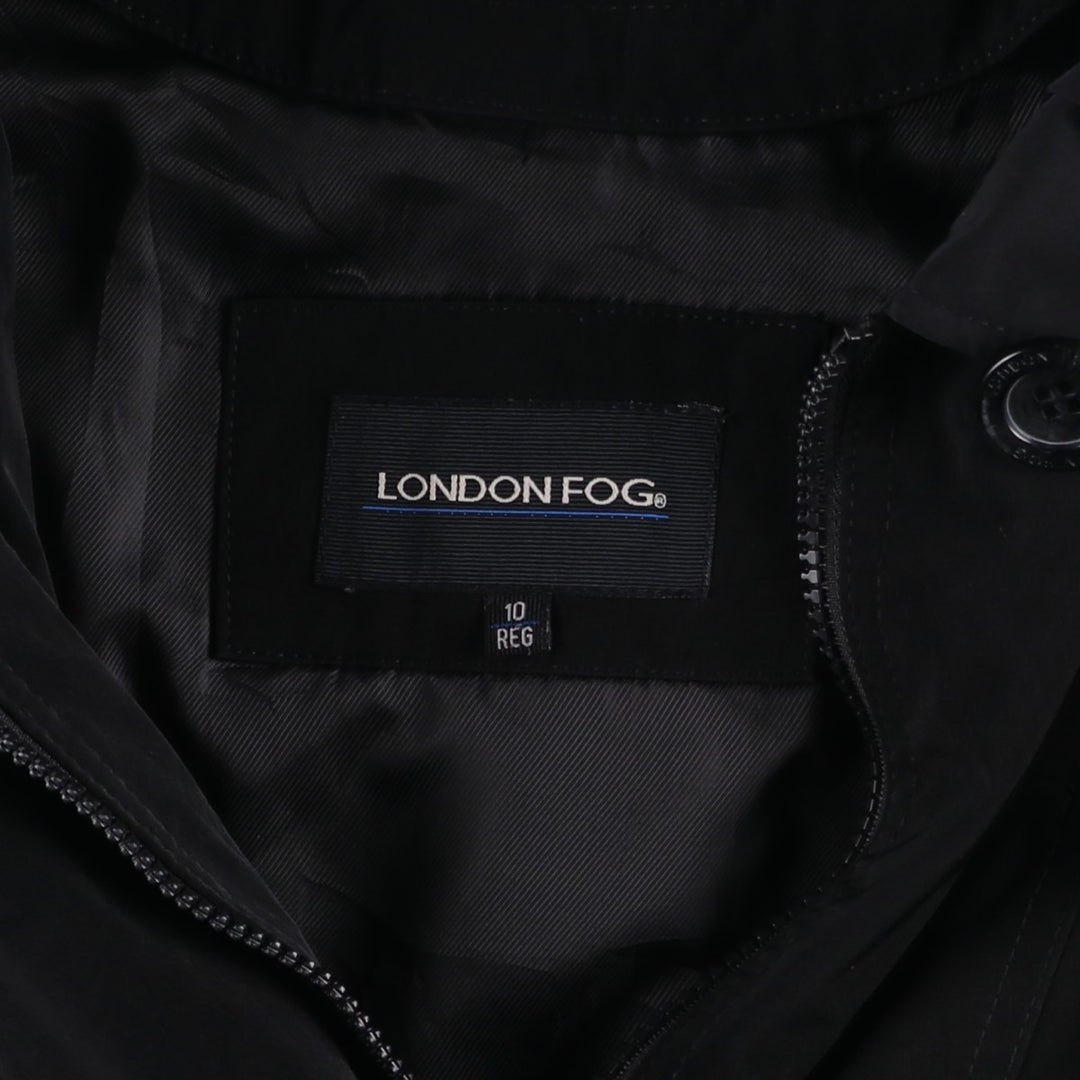 London Fog Full-Zip Single Trench Coat, Women's Size M (approx.) polyester black type Vintage Second Hand