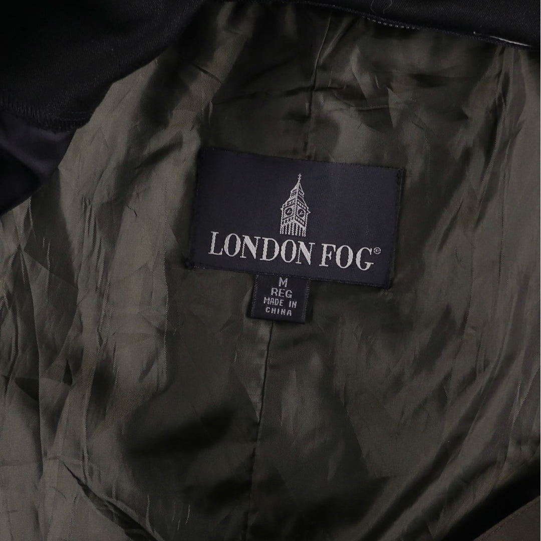 London Fog hooded stand-collar coat/balmacaan coat, women's size M (approx.) polyester Khaki type Vintage Second Hand