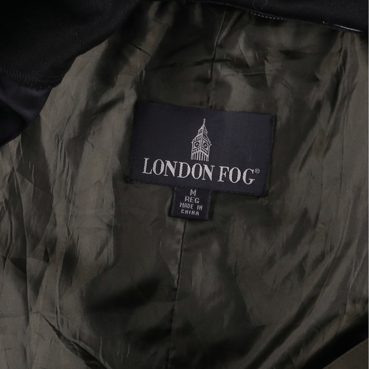 London Fog hooded stand-collar coat/balmacaan coat, women's size M (approx.) polyester Khaki type Vintage Second Hand