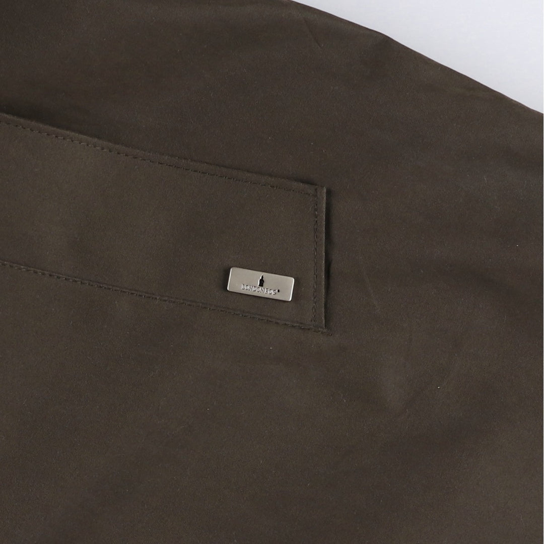 London Fog hooded stand-collar coat/balmacaan coat, women's size M (approx.) polyester Khaki type Vintage Second Hand