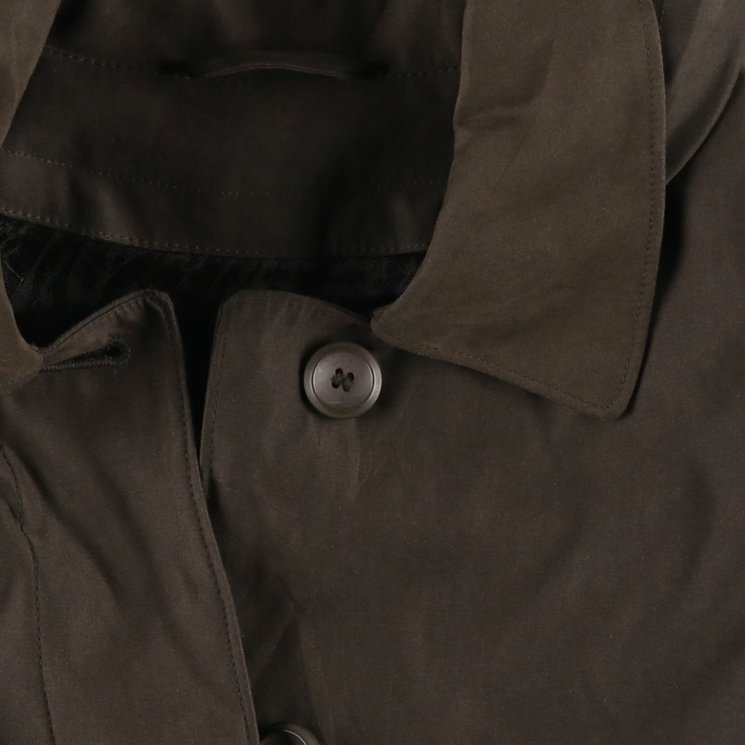 London Fog hooded stand-collar coat/balmacaan coat, women's size M (approx.) polyester Khaki type Vintage Second Hand