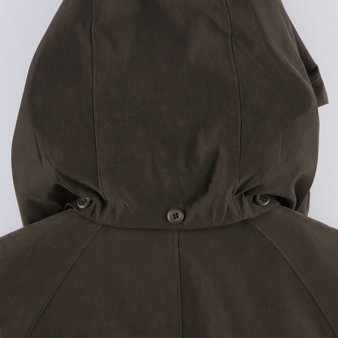 London Fog hooded stand-collar coat/balmacaan coat, women's size M (approx.) polyester Khaki type Vintage Second Hand