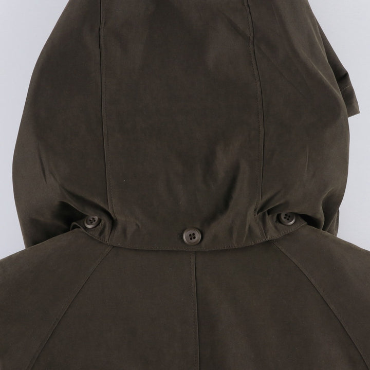 London Fog hooded stand-collar coat/balmacaan coat, women's size M (approx.) polyester Khaki type Vintage Second Hand