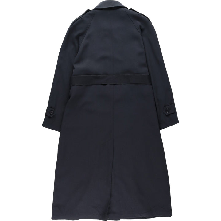 London Fog trench coat, women's size L polyester navy blue type Vintage Second Hand