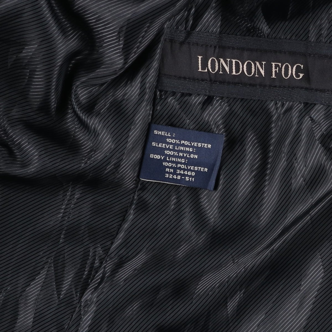 London Fog trench coat, women's size L polyester navy blue type Vintage Second Hand