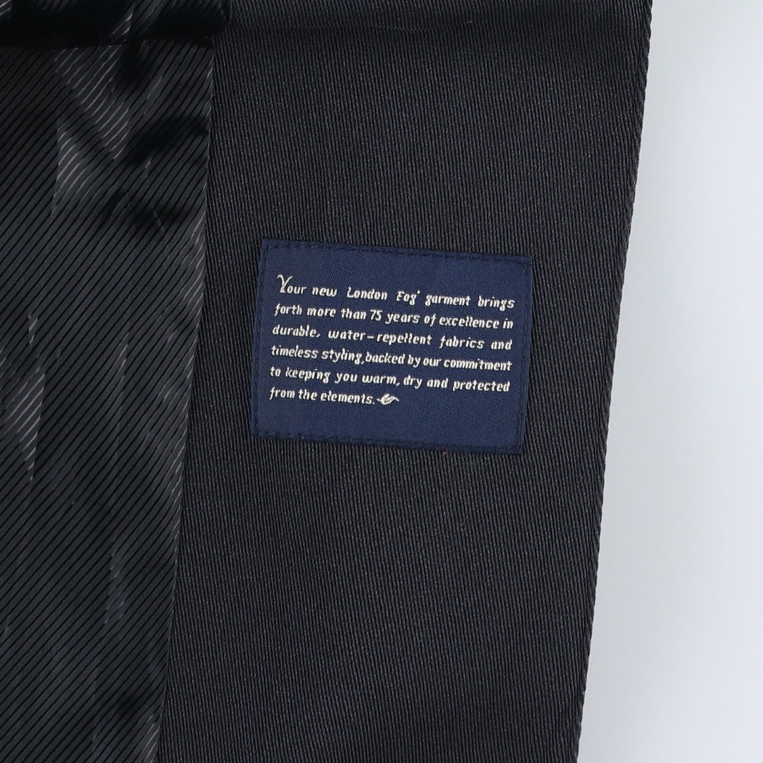 London Fog trench coat, women's size L polyester navy blue type Vintage Second Hand