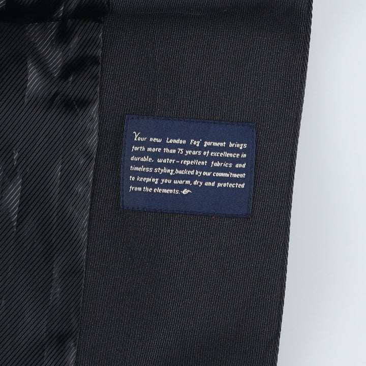 London Fog trench coat, women's size L polyester navy blue type Vintage Second Hand