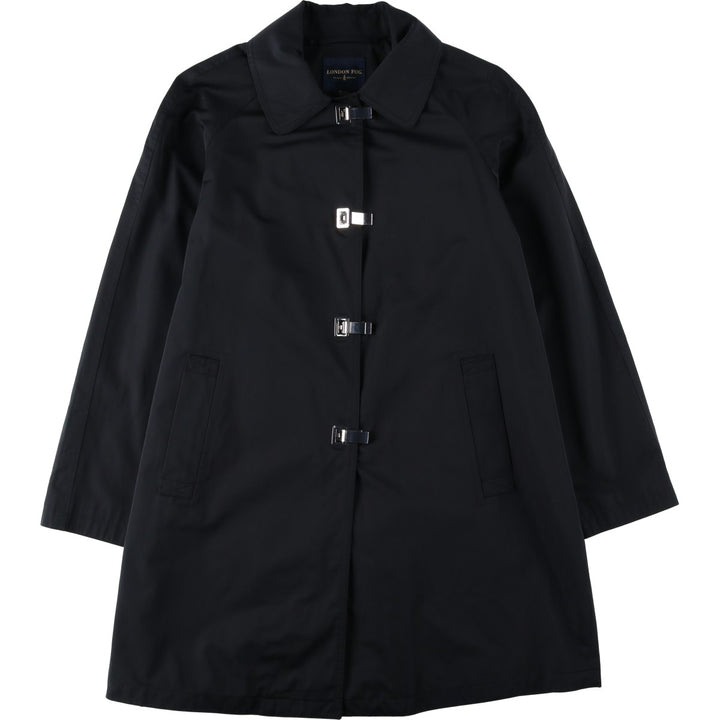 London Fog Balmacaan Coat (Women's Size XL) cotton black type Vintage Second Hand