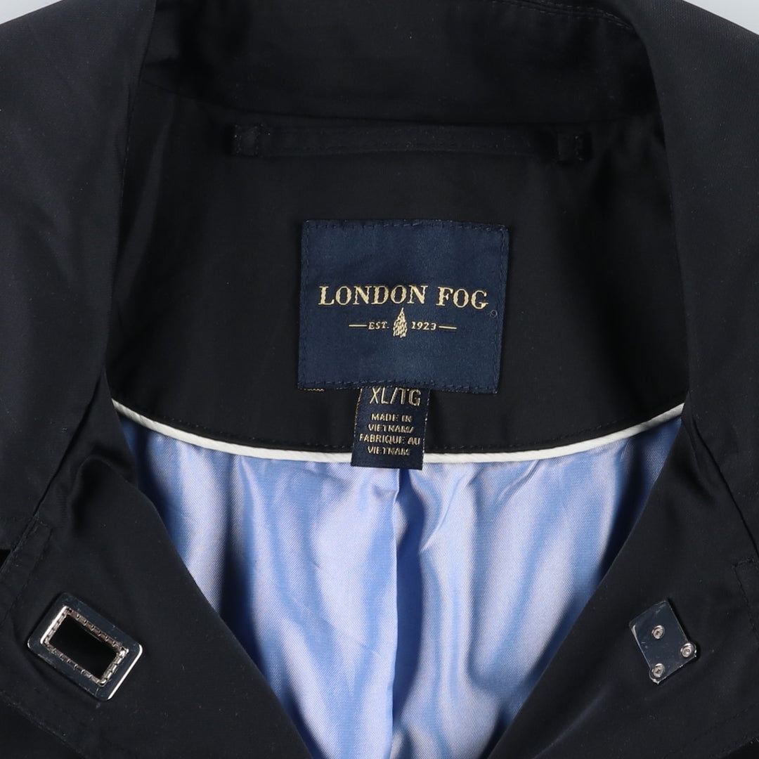 London Fog Balmacaan Coat (Women's Size XL) cotton black type Vintage Second Hand