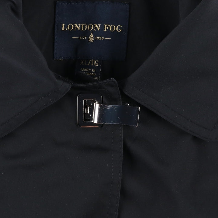 London Fog Balmacaan Coat (Women's Size XL) cotton black type Vintage Second Hand