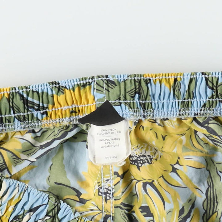 2000'S Patagonia Baggies Shorts 56984SP00, all-over floral print nylon shorts, women's size M equivalent. Nylon Blue type light blue Vintage Second Hand