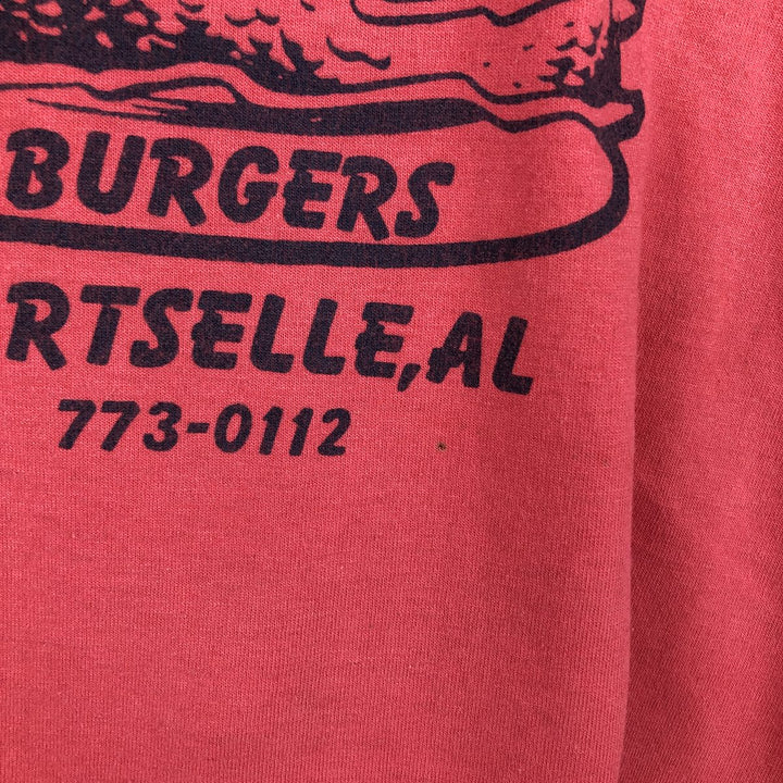 90'S Screen Stars Willie's Burgers Advertising T-Shirt, Made in USA, Men's XL equivalent, Vintage cotton pink type Vintage Second Hand
