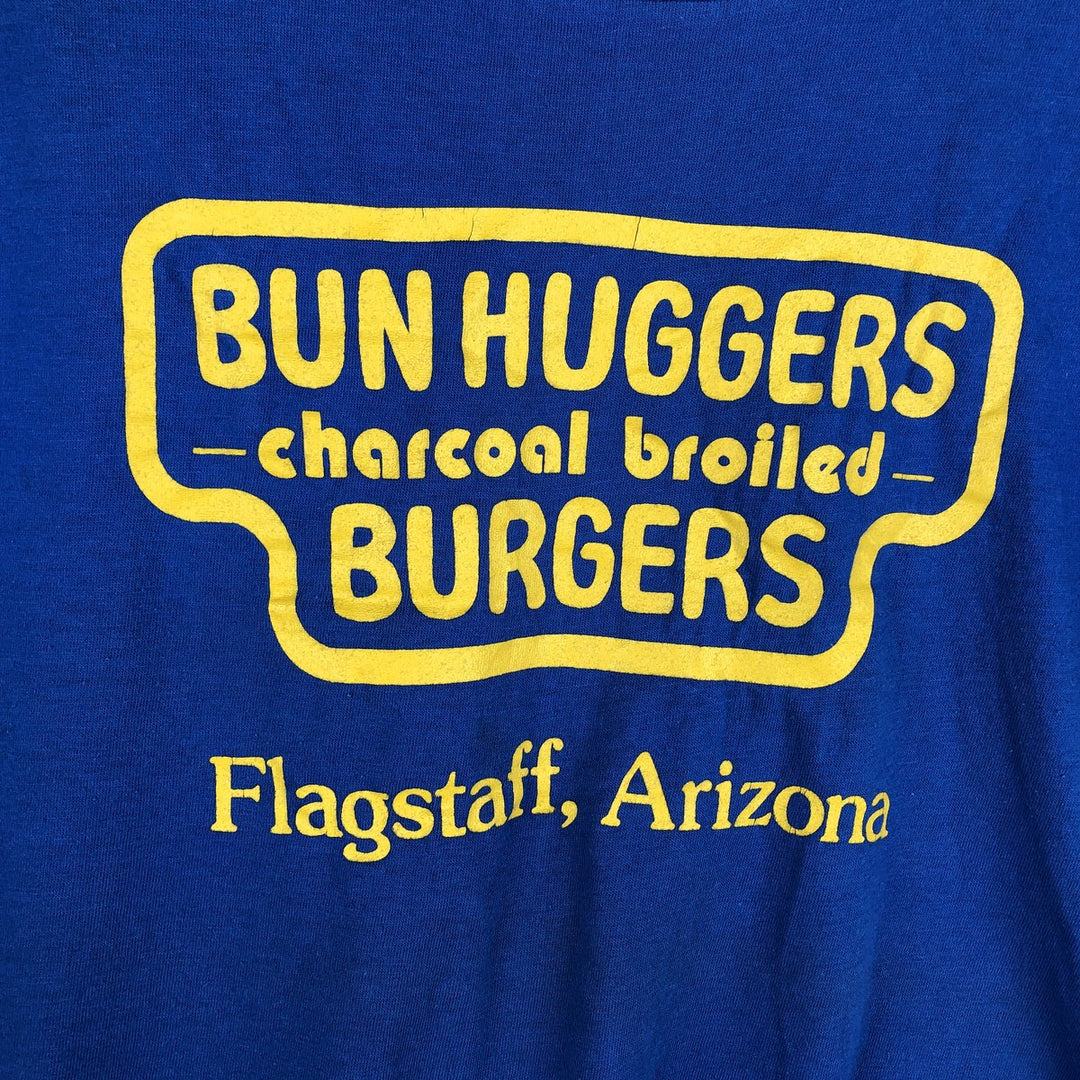 80'S MY SHIRT BUN HUGGERS advertising T-shirt, Made in USA, Men's size L equivalent, Vintage cotton blue type Vintage Second Hand