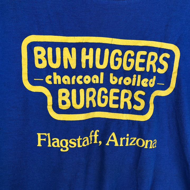 80'S MY SHIRT BUN HUGGERS advertising T-shirt, Made in USA, Men's size L equivalent, Vintage cotton blue type Vintage Second Hand