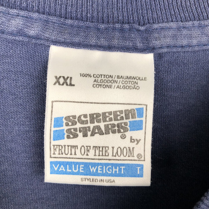90'S Screen Stars Sparkasse Ulm Savings Bank Advertising T-Shirt, Men's XXL equivalent, Vintage cotton navy blue type Vintage Second Hand