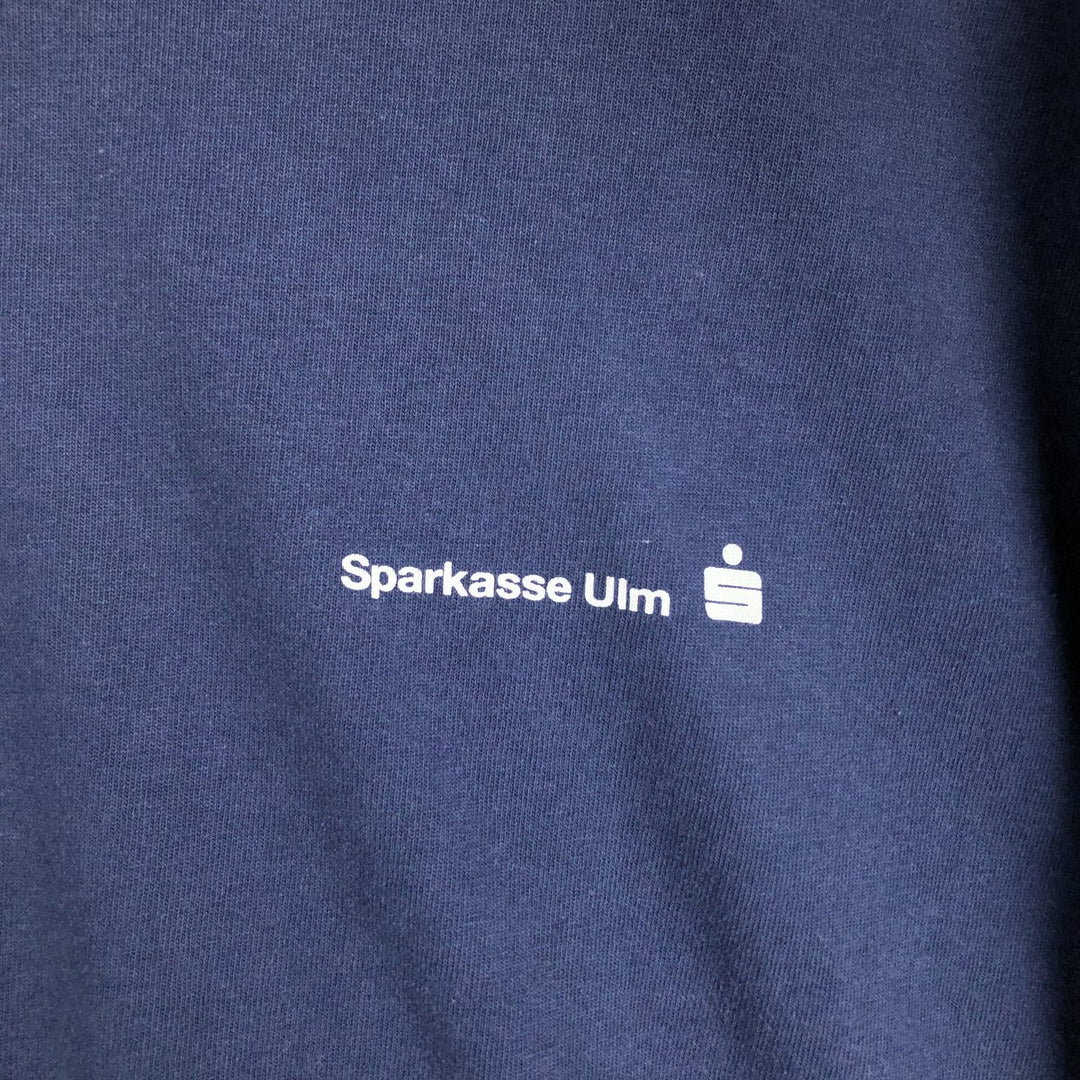 90'S Screen Stars Sparkasse Ulm Savings Bank Advertising T-Shirt, Men's XXL equivalent, Vintage cotton navy blue type Vintage Second Hand