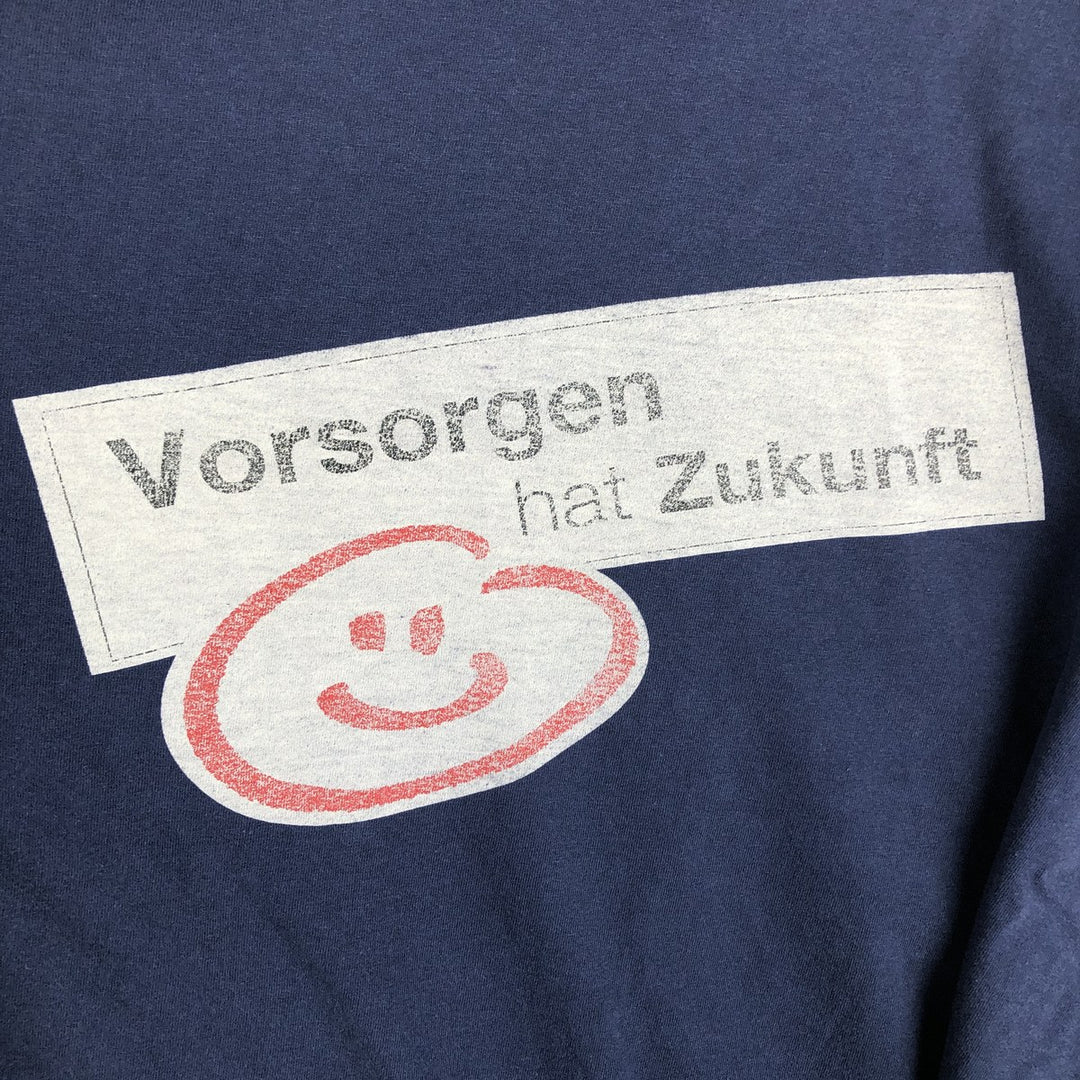 90'S Screen Stars Sparkasse Ulm Savings Bank Advertising T-Shirt, Men's XXL equivalent, Vintage cotton navy blue type Vintage Second Hand