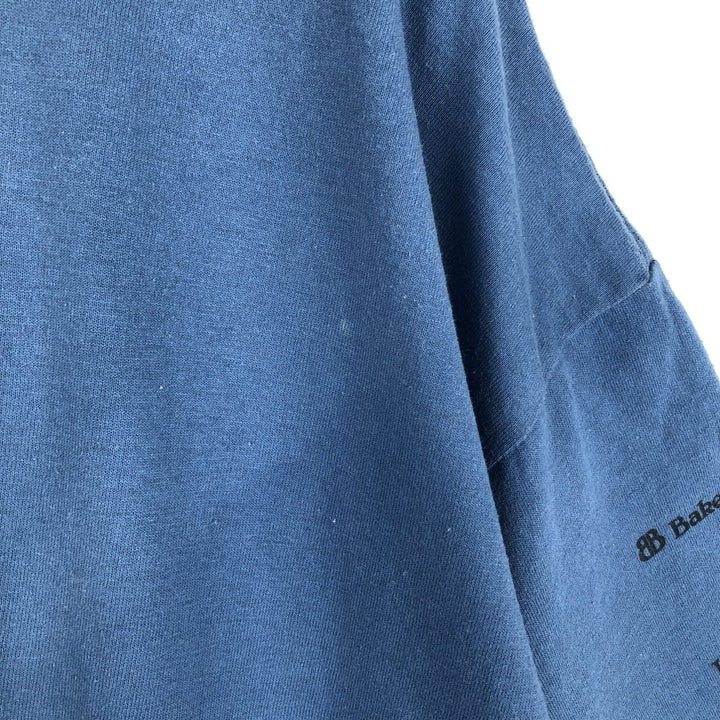 90'S ONEITA BAKER BOYER BANK Advertising T-Shirt, Men's XL equivalent, Vintage cotton blue type Vintage Second Hand