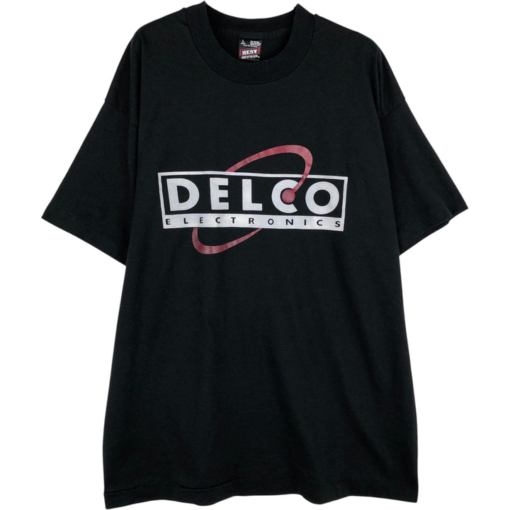90'S Fruit of the Loom Delco Electronics Advertising T-Shirt, Made in USA, Men's Size L (approx.), Vintage cotton black type Vintage Second Hand