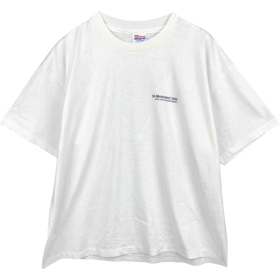 2000'S Hanes COMPUTER ASSOCIATES advertising T-shirt, men's size XL (approx.) cotton white type Vintage Second Hand