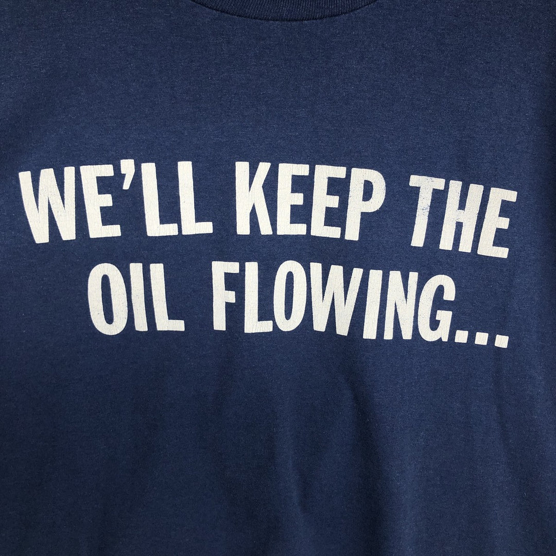 1980'S Hanes LUBE LAB INC Advertising T-Shirt, Made in USA, Men's XXL equivalent, Vintage cotton navy blue type Vintage Second Hand