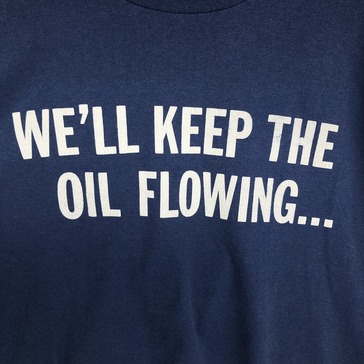 1980'S Hanes LUBE LAB INC Advertising T-Shirt, Made in USA, Men's XXL equivalent, Vintage cotton navy blue type Vintage Second Hand