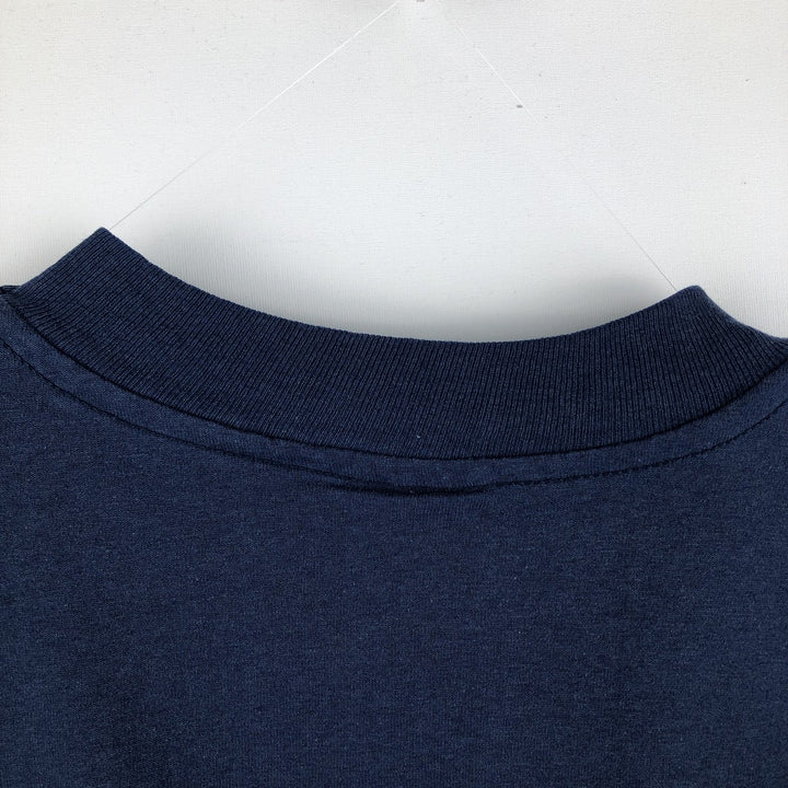 1980'S Hanes LUBE LAB INC Advertising T-Shirt, Made in USA, Men's XXL equivalent, Vintage cotton navy blue type Vintage Second Hand