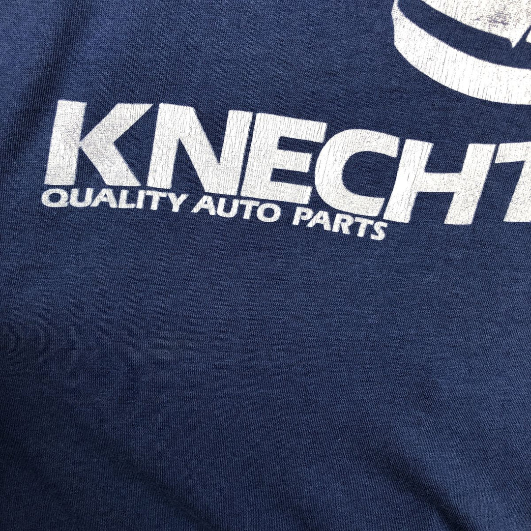 1980'S Hanes Knecht's Quality Auto Parts Advertising T-Shirt, Men's Size XL (approx.), Vintage cotton navy blue type Vintage Second Hand