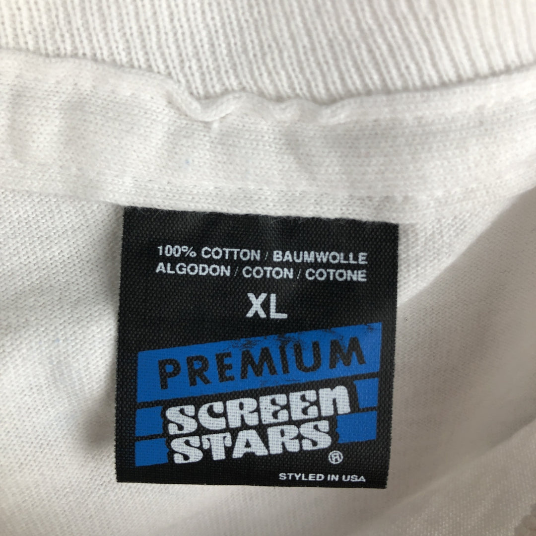 90'S Screen Stars Harp Lager Advertising T-Shirt, Men's XL equivalent, Vintage cotton white type Vintage Second Hand