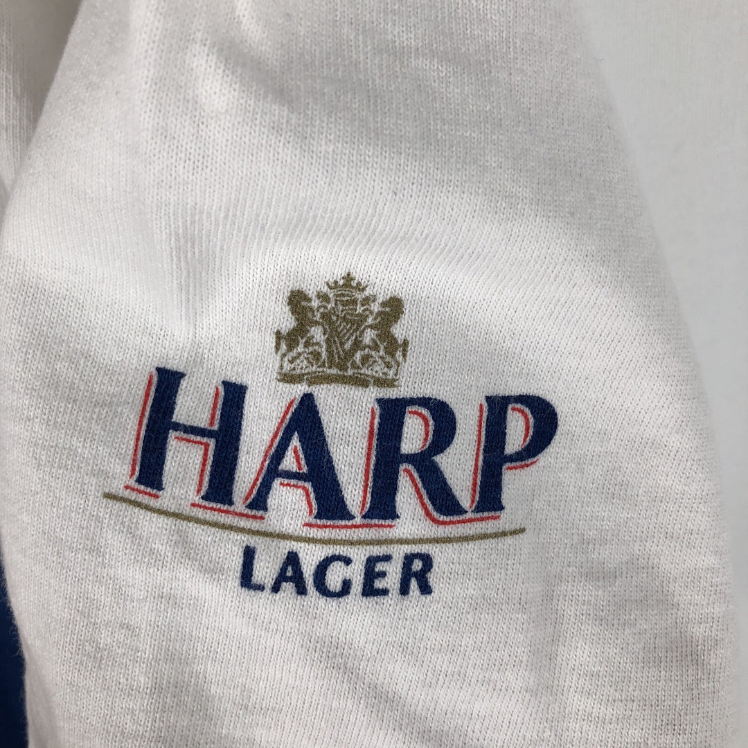 90'S Screen Stars Harp Lager Advertising T-Shirt, Men's XL equivalent, Vintage cotton white type Vintage Second Hand