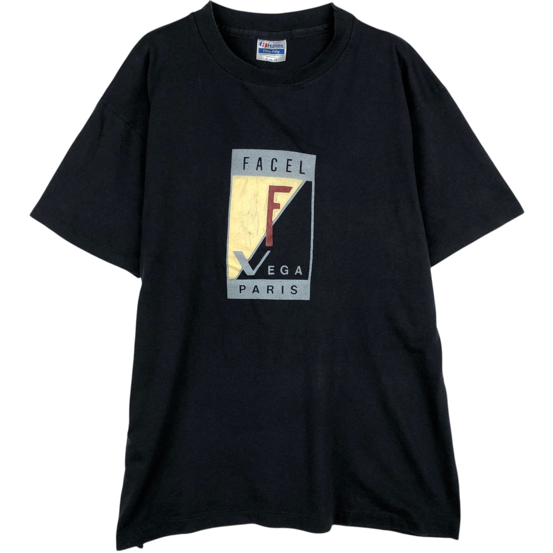 80'S Hanes FACEL VEGA Advertising T-Shirt, Made in USA, Men's XL equivalent, Vintage cotton black type Vintage Second Hand