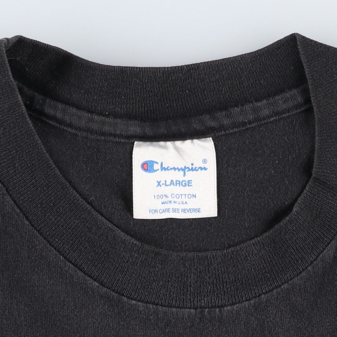 90'S Champion College T-shirt Made in USA Men's XL Vintage cotton black type Vintage Second Hand
