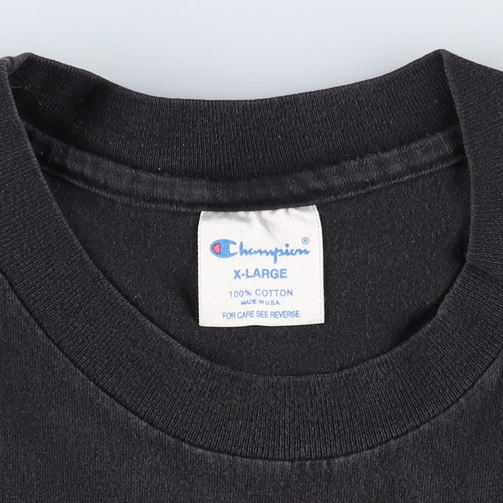 90'S Champion College T-shirt Made in USA Men's XL Vintage cotton black type Vintage Second Hand