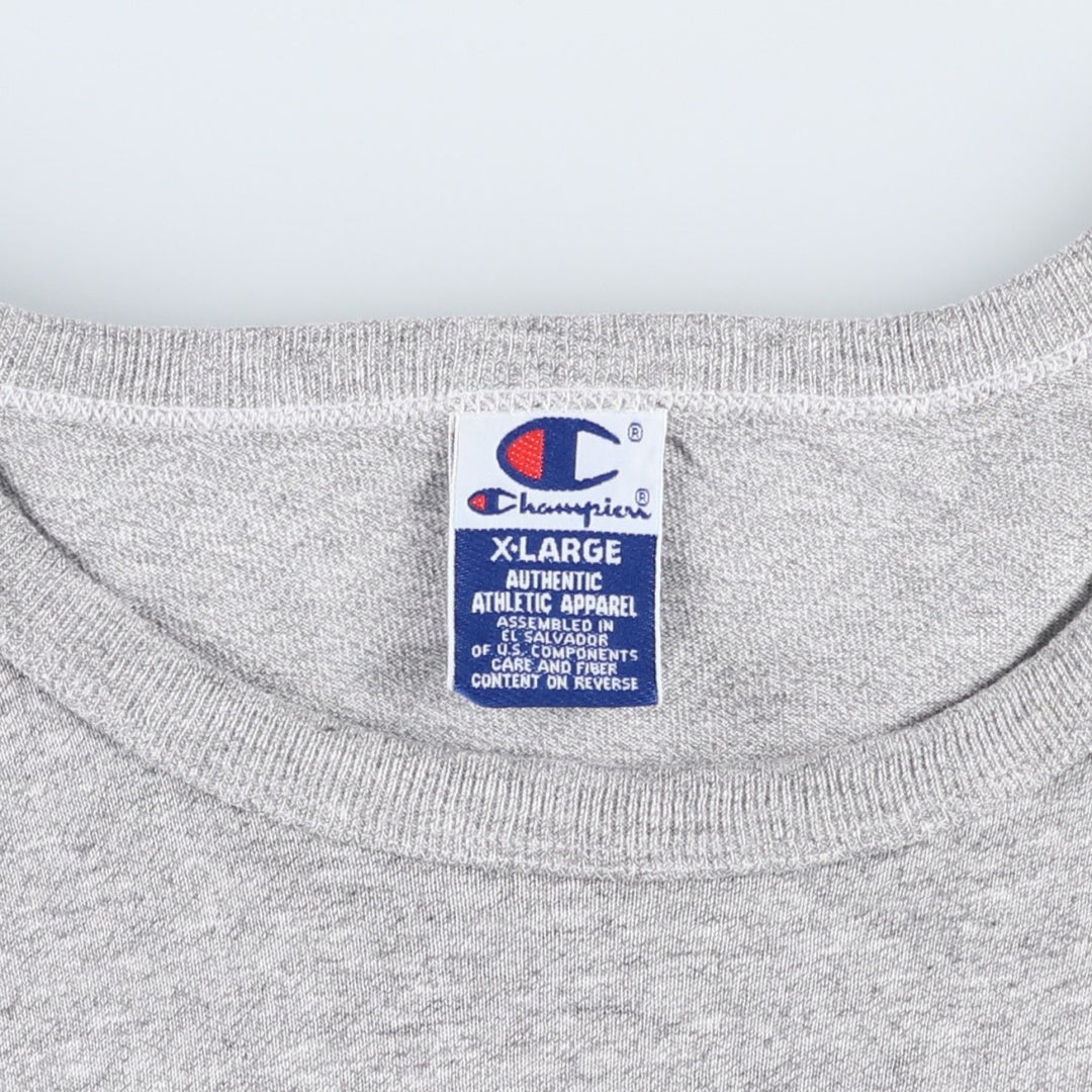 90'S Champion College T-shirt, Men's XL equivalent, Vintage cotton gray type Vintage Second Hand