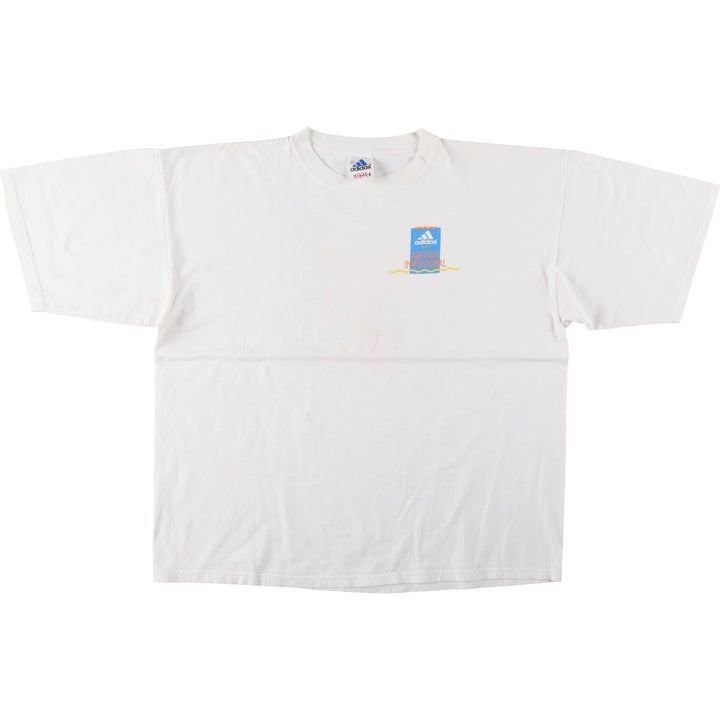 ~2000'S Adidas sports print T-shirt, men's size XL. cotton white type Vintage Second Hand