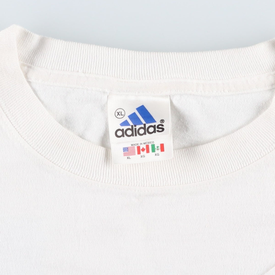 ~2000'S Adidas sports print T-shirt, men's size XL. cotton white type Vintage Second Hand