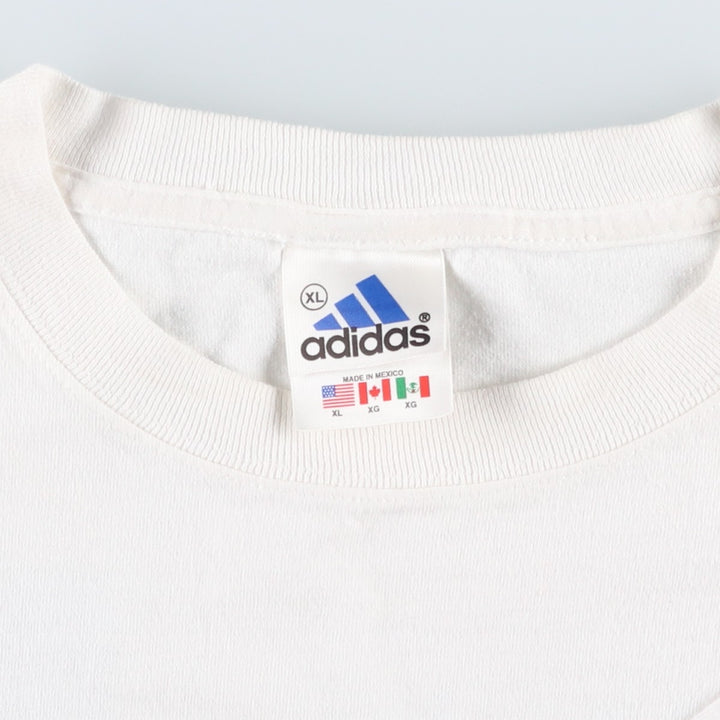 ~2000'S Adidas sports print T-shirt, men's size XL. cotton white type Vintage Second Hand