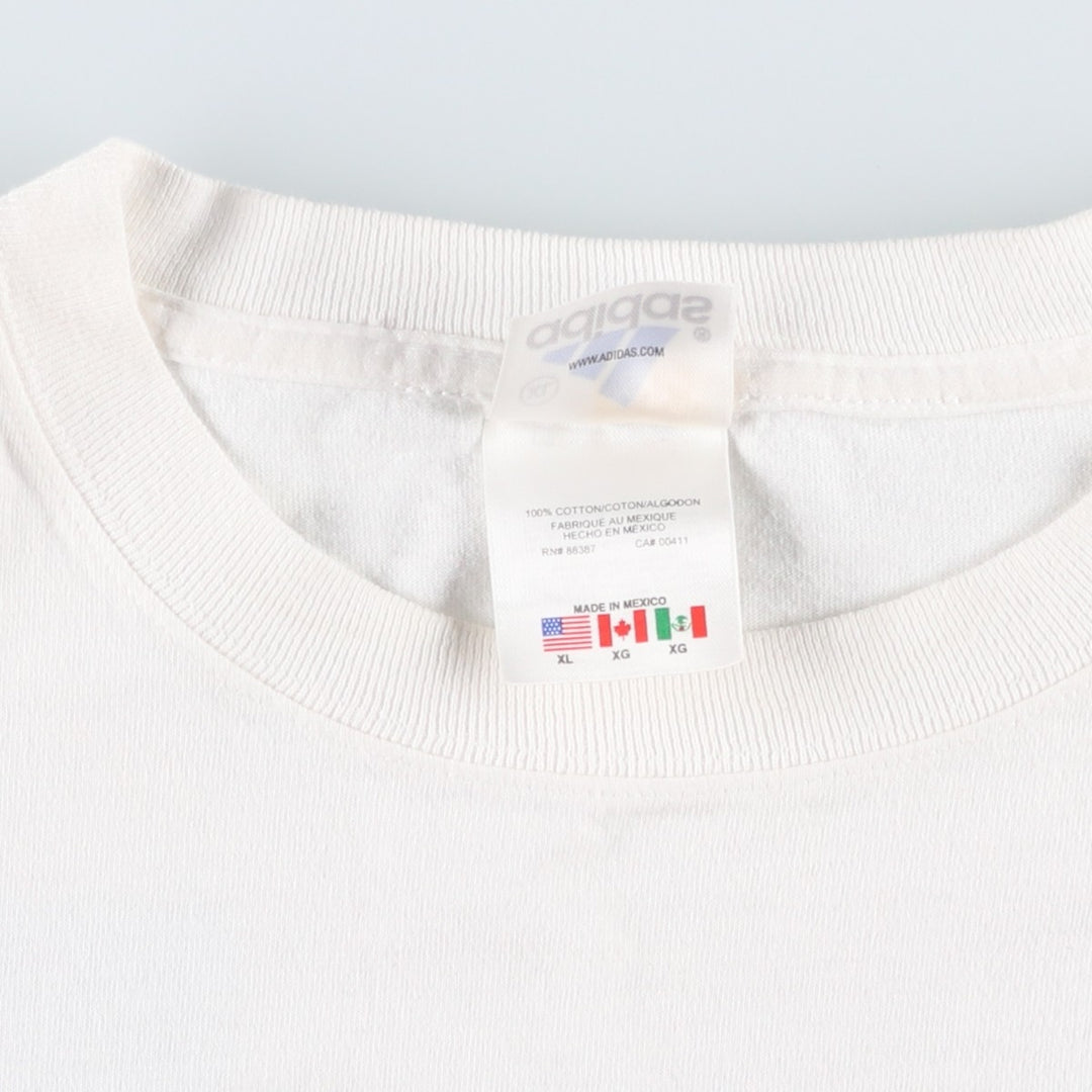 ~2000'S Adidas sports print T-shirt, men's size XL. cotton white type Vintage Second Hand