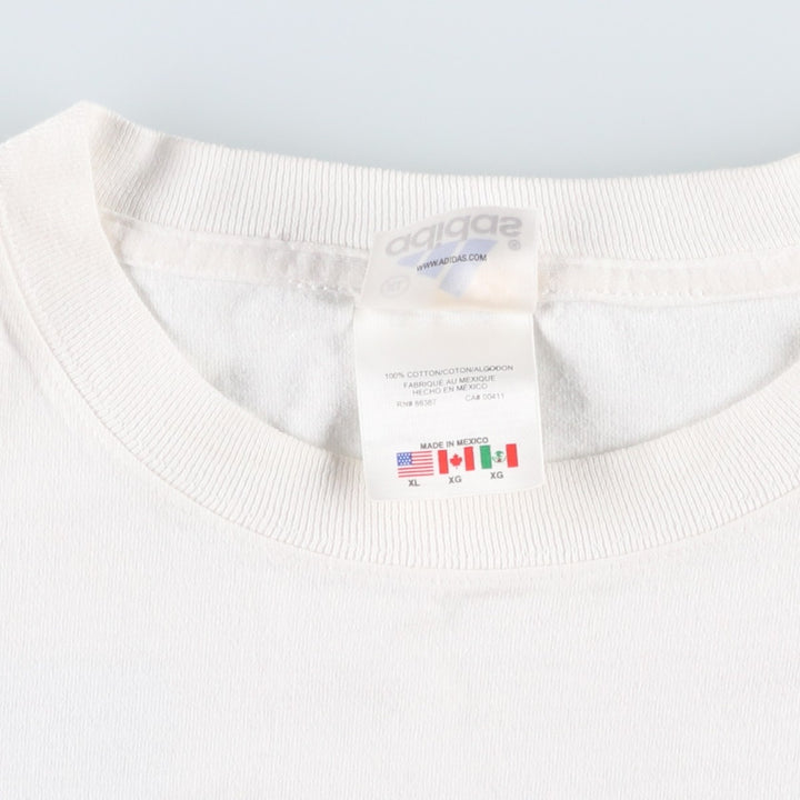 ~2000'S Adidas sports print T-shirt, men's size XL. cotton white type Vintage Second Hand