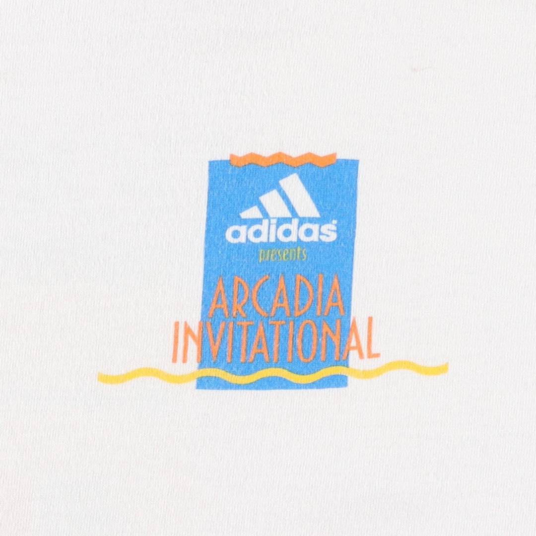 ~2000'S Adidas sports print T-shirt, men's size XL. cotton white type Vintage Second Hand