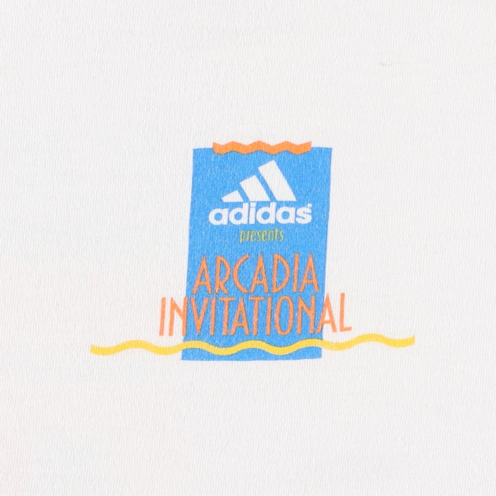 ~2000'S Adidas sports print T-shirt, men's size XL. cotton white type Vintage Second Hand