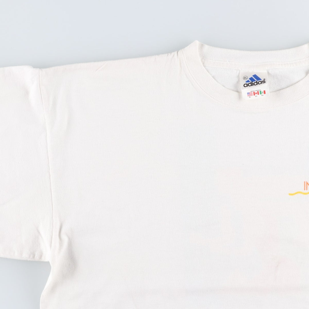 ~2000'S Adidas sports print T-shirt, men's size XL. cotton white type Vintage Second Hand