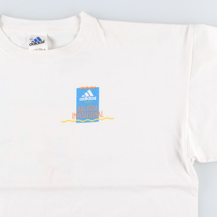 ~2000'S Adidas sports print T-shirt, men's size XL. cotton white type Vintage Second Hand