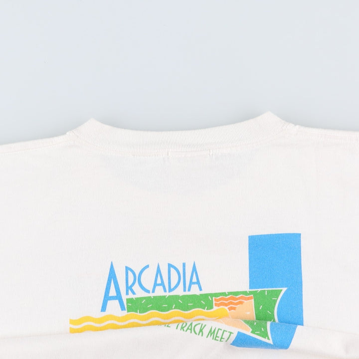 ~2000'S Adidas sports print T-shirt, men's size XL. cotton white type Vintage Second Hand