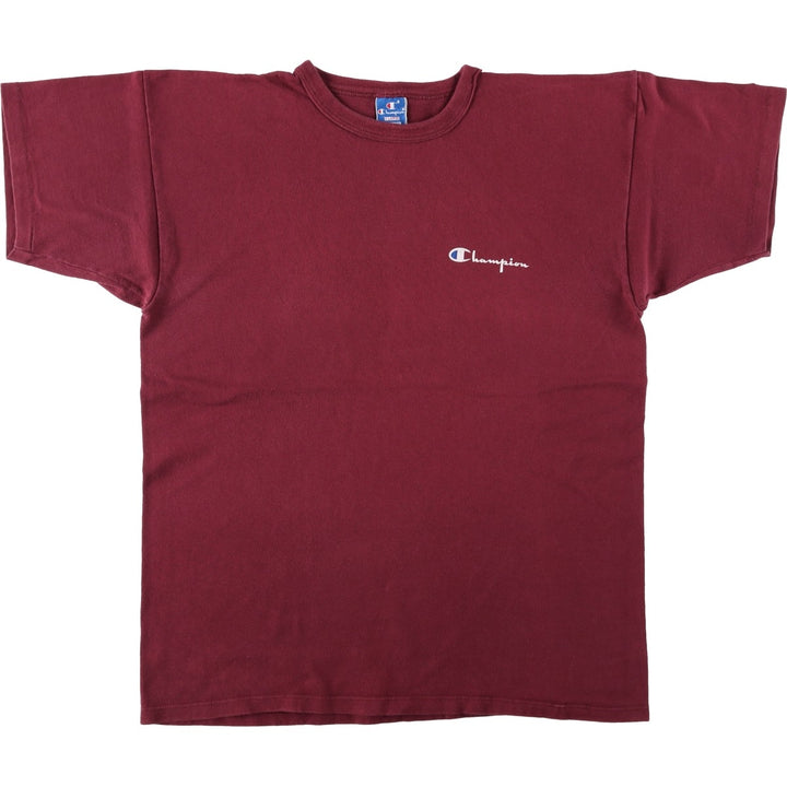 90'S Champion Logo Print T-Shirt Made in USA Men's XL Vintage cotton wine-red Vintage Second Hand
