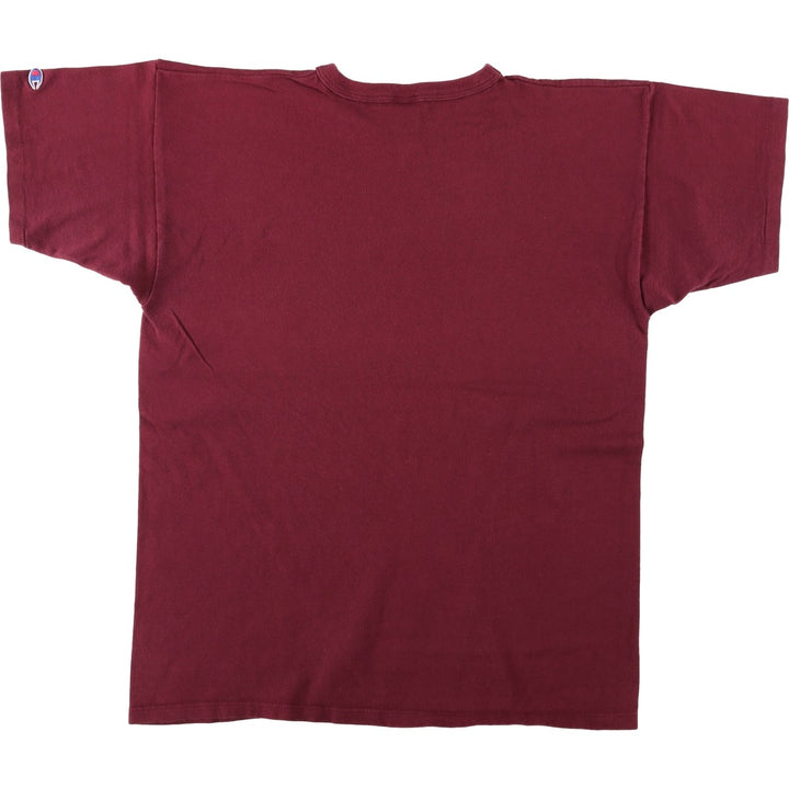 90'S Champion Logo Print T-Shirt Made in USA Men's XL Vintage cotton wine-red Vintage Second Hand